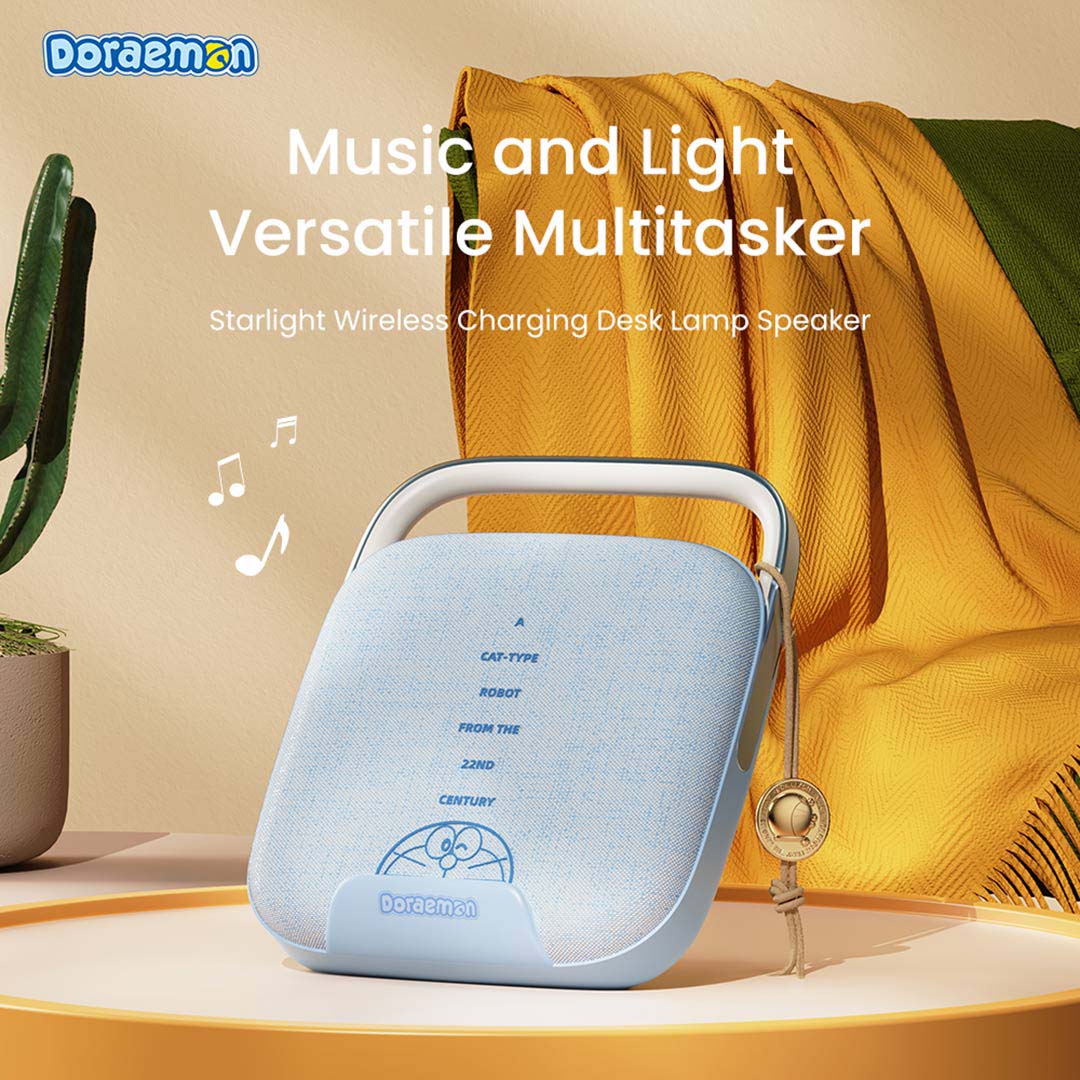 Doraemon Starlight Wireless Charging Lamp Speaker (Blue) by Rock