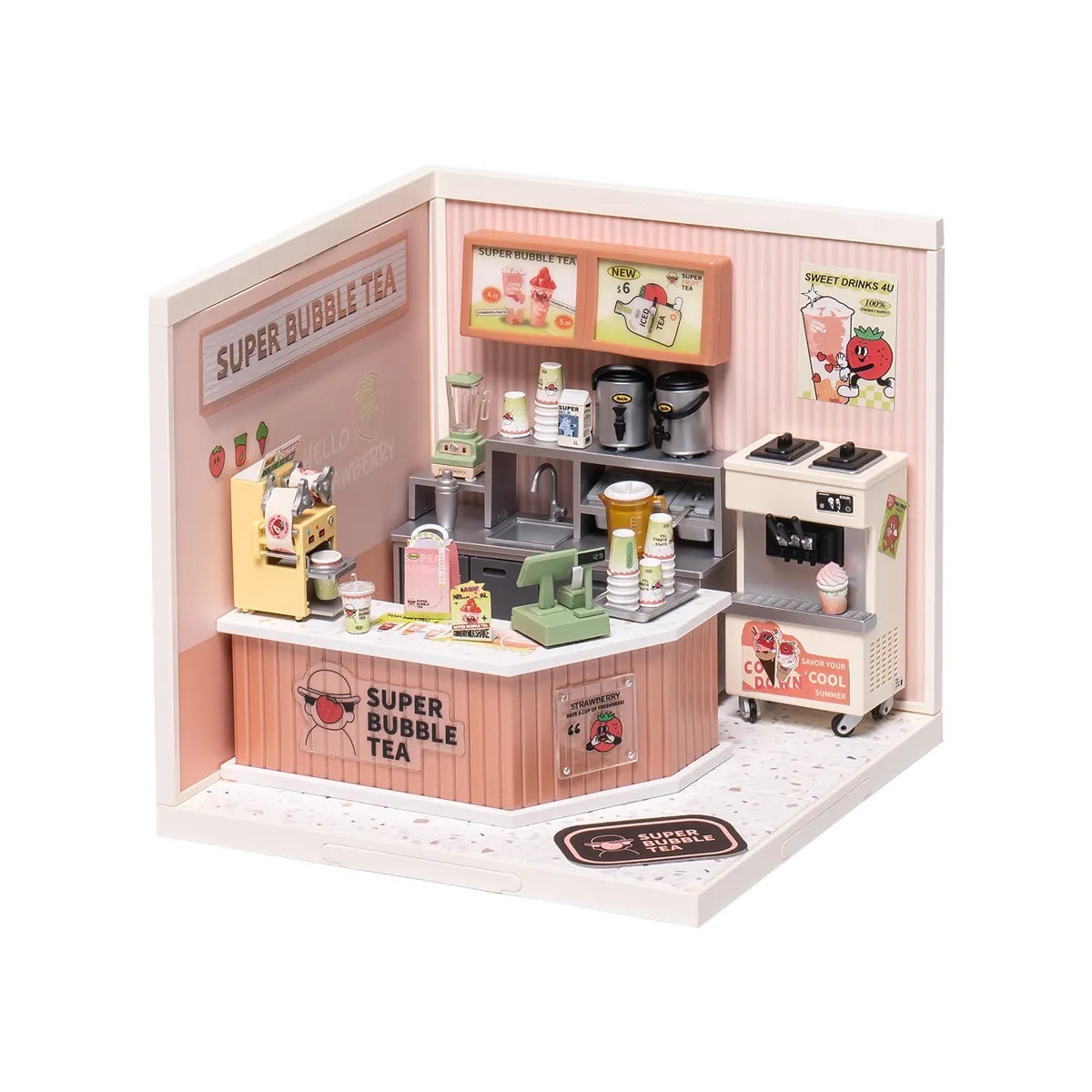 Super Creator Double Joy Bubble Tea DIY Miniature House (DW006) by Rolife
