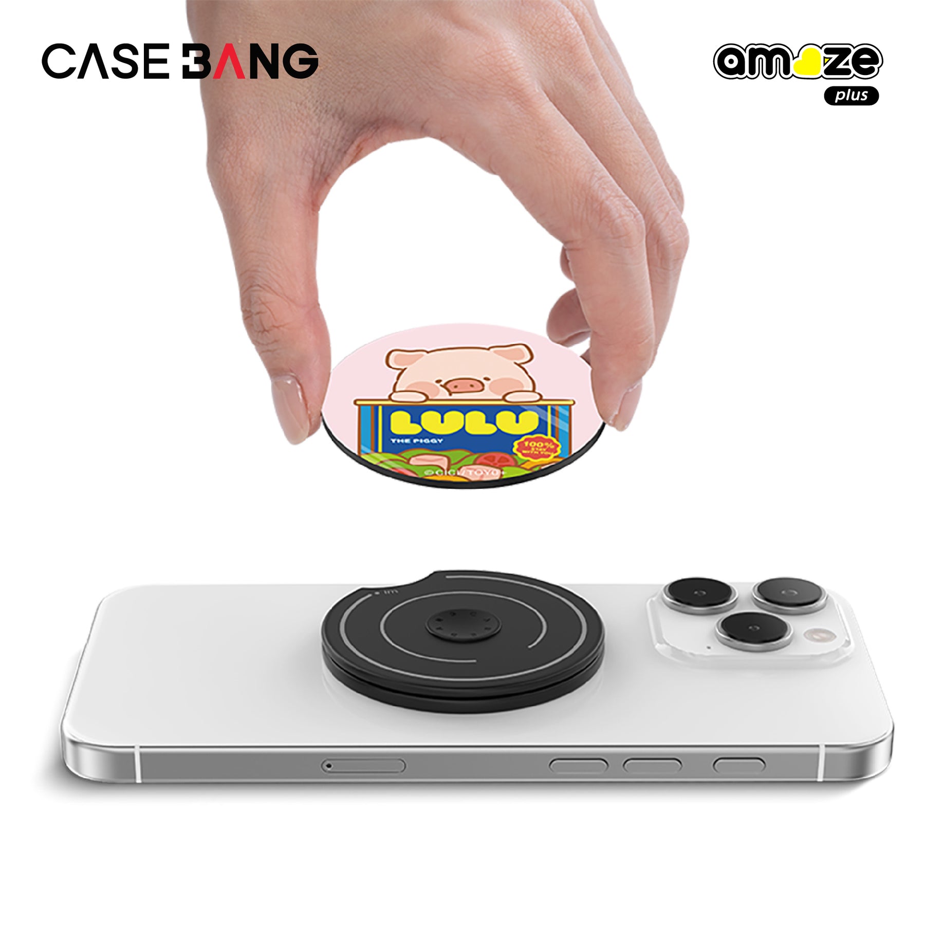 Canned Piggy Lulu the Piggy Griptok Magsafe Stand Cover By Casebang