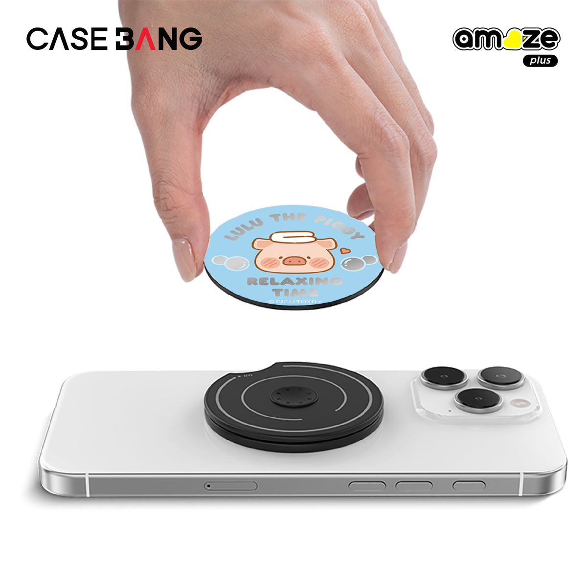 Bubble Piggy Lulu the Piggy Griptok Magsafe Stand Cover By Casebang